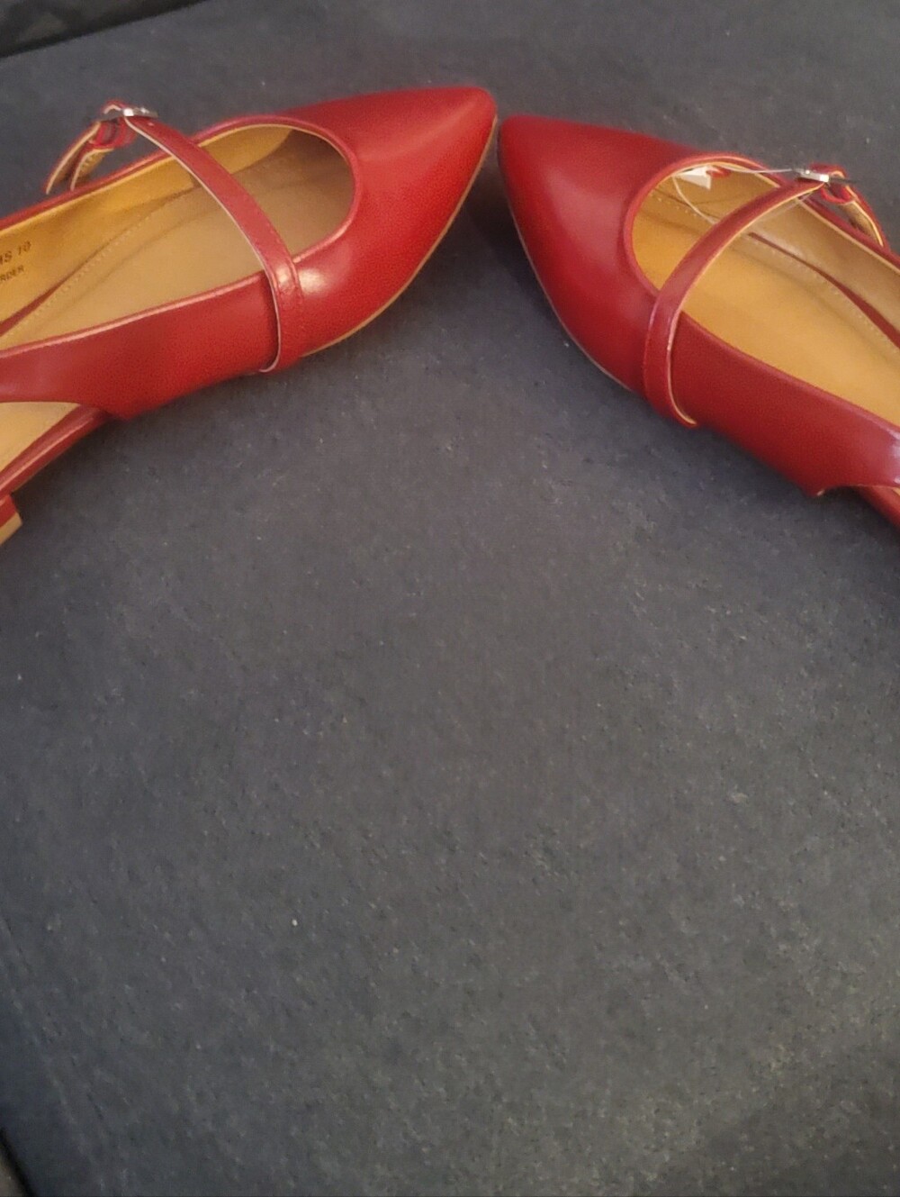 DV by Dolce Vita Red Pointed-Toe Mary Jane Slingback Flats SZ 10 - Picture 3 of 6